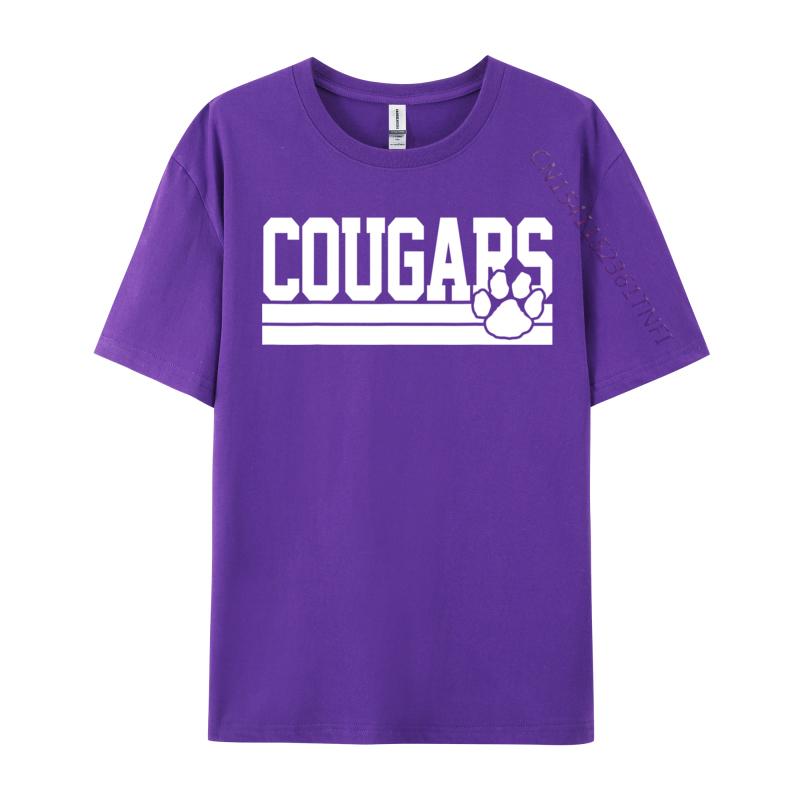 Cougars Schulsportgeist Europa Oberteile T-Shirts Für Erwachsene Baumwoll-Top T-Shirt Bedruckte Luxus-Designer-T-Shirts Vorherrschend