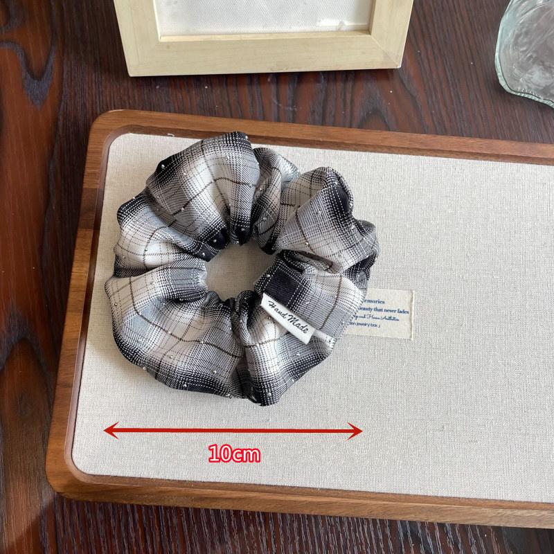 College Style Plaid Scrunchies Women Girls Elastic Hair Rubber Bands Accessories Hair Ring Rope Headdress Headwear Ornament