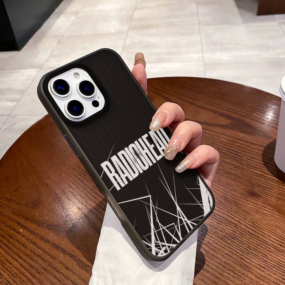 R-Radiohead Rock Band Phone Case For IPhone 17 16 15 14 13 12 11 Pro Plus Pro Max Soft Stripe Cover
