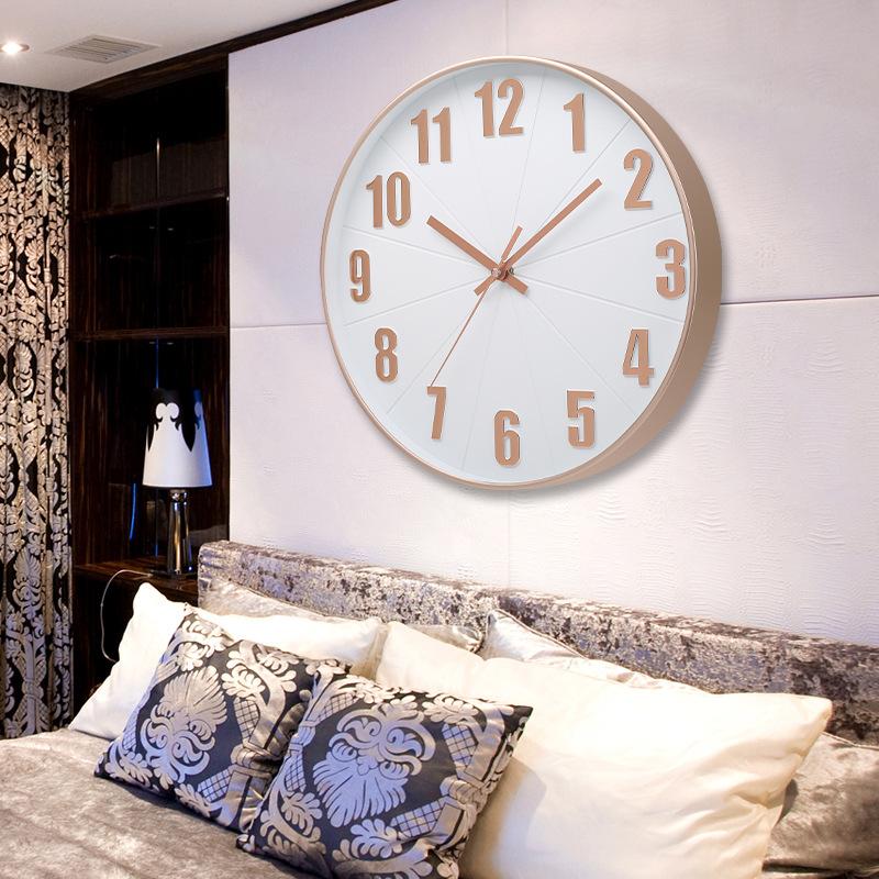 12 Inch 30CM Silent Wall Clock, Creative and Fashionable, Three-dimensional Digital Minimalist Clock for Home Living Room