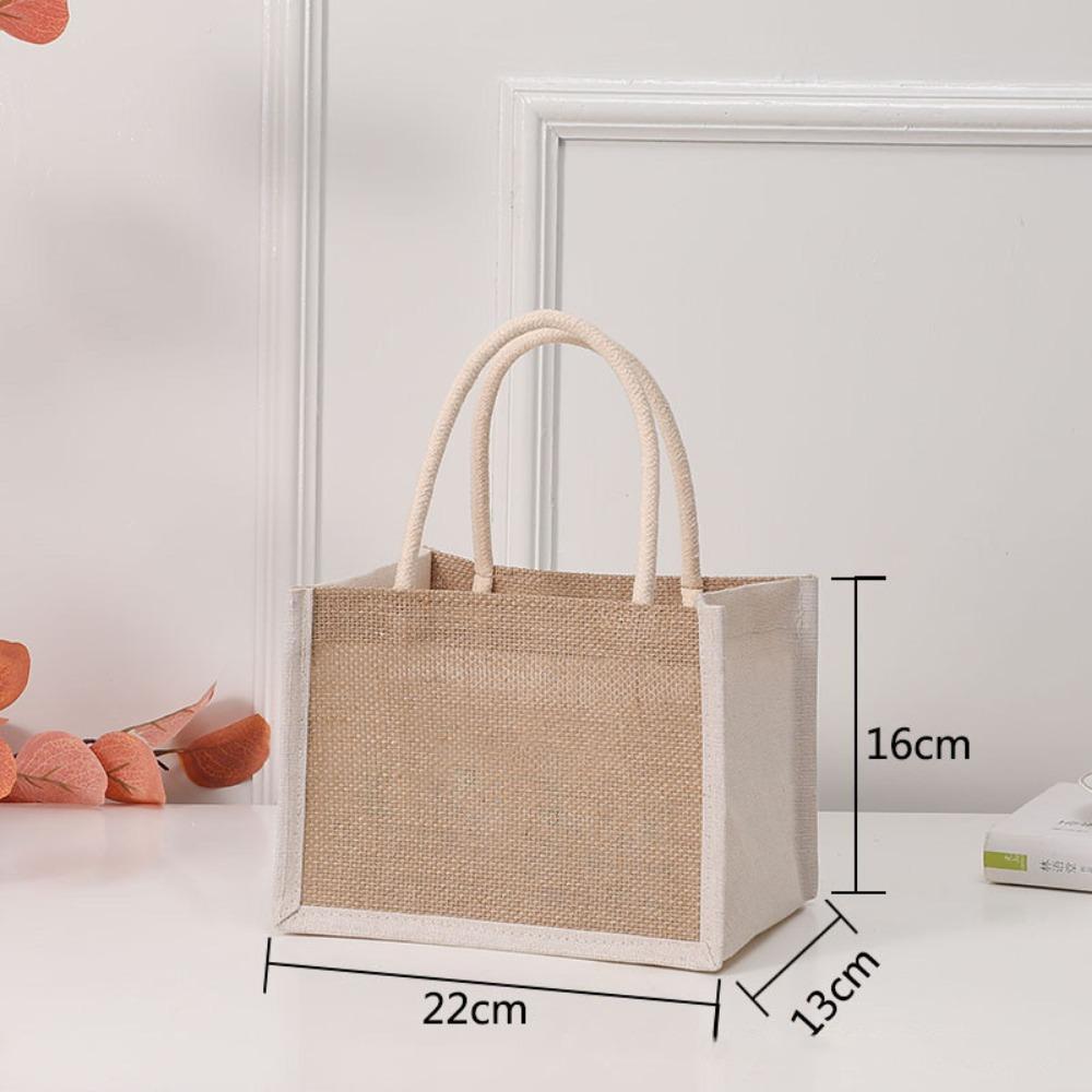 

Portable Imitation Linen Bag Hand-painted Large Capacity Beach Tote Bag Bridesmaid Gifts Bag