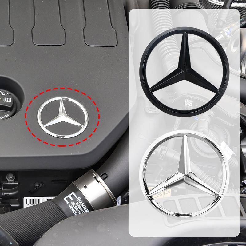 1PCS 7cm Metal Car Engine Emblem Hood Engine Decal for Mercedes Benz A B C E S Class GLE CLA GLA GLC GL ML Car Ornaments BJ1