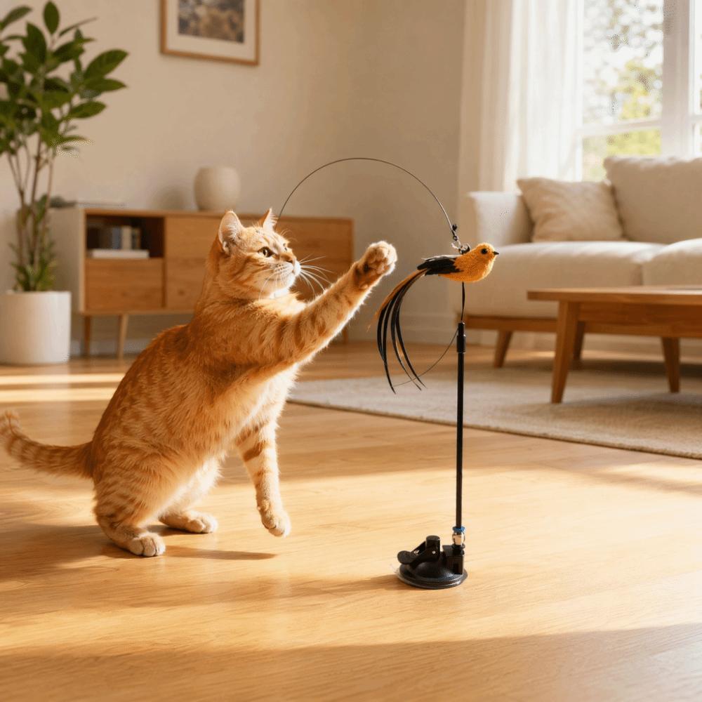 Removable Simulated Bird Cat Toy Mini Cat Stick Toy Interactive Cat Toy Interactive Play