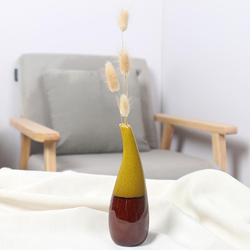 Kiln Ceramic Vase Simple and Fashionable Home Decoration Vase Living Room Dining Table Top Vase Small Flower Utensils