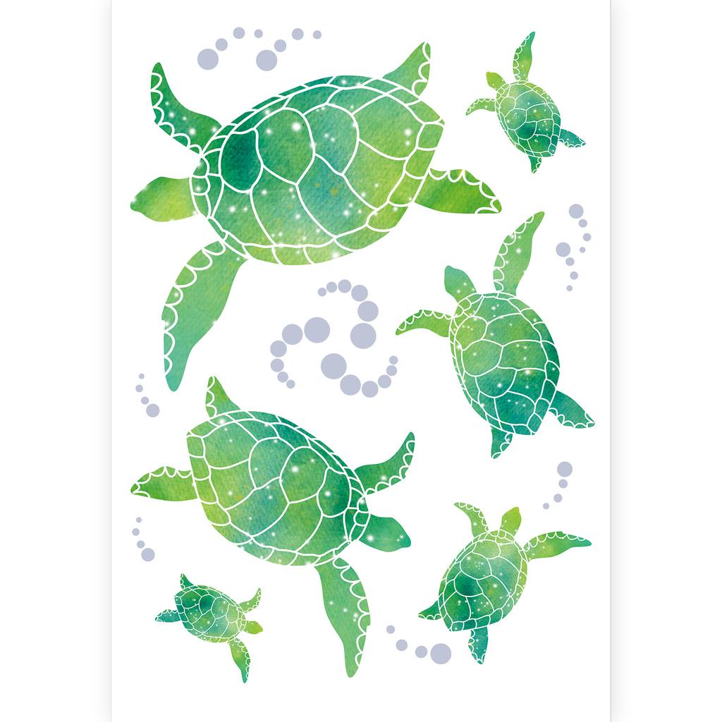 1 Sheet Sea Turtle Wall Stickers,Vinyl Underwater Ocean Waterproof Wall Decals for Home Office