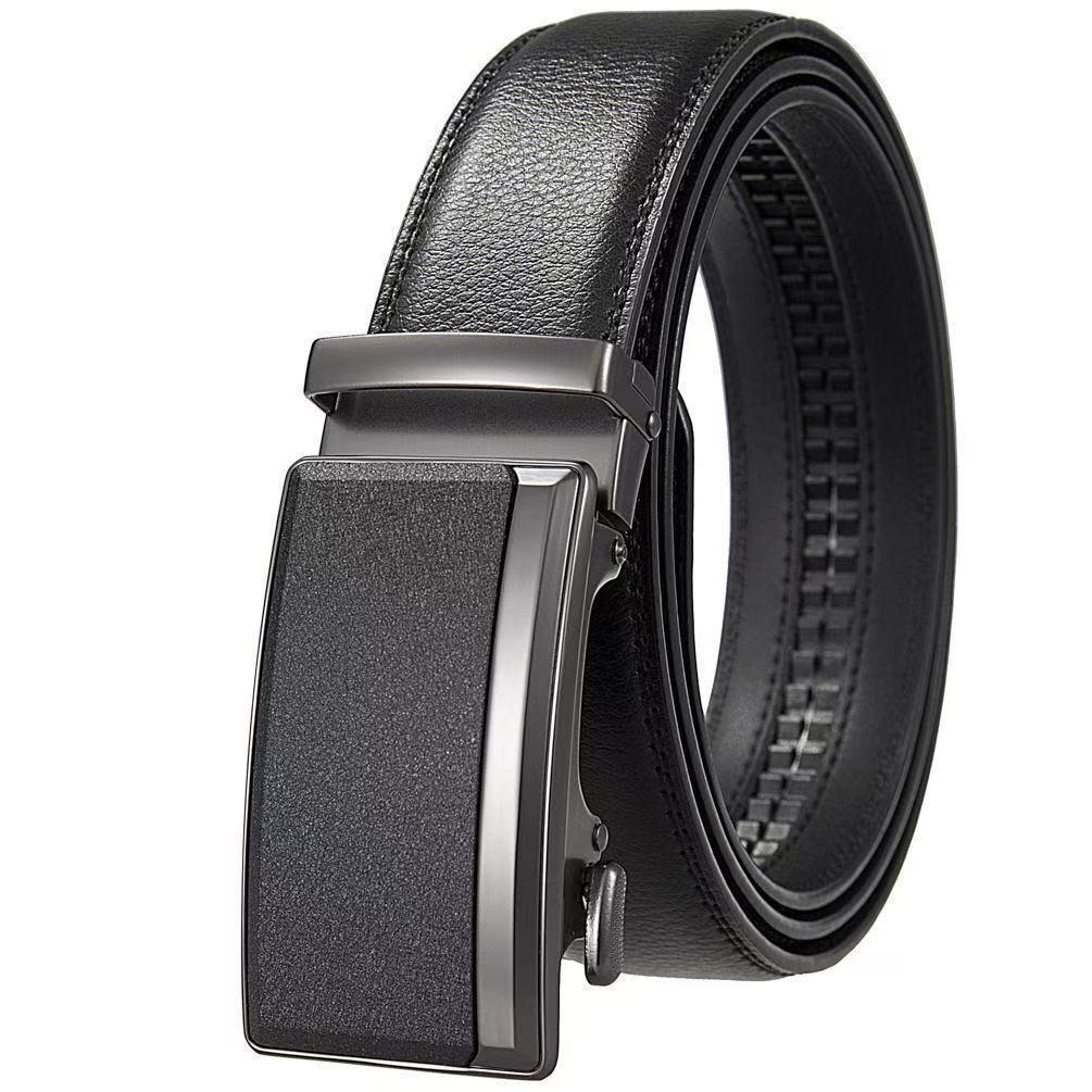Men's High-End Genuine Leather Automatic Buckle Belt for Casual Trousers