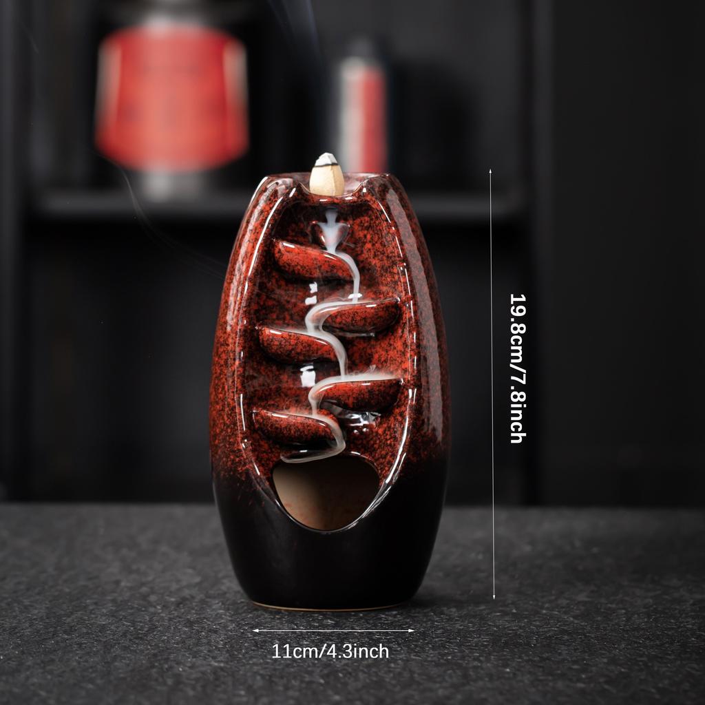 1pc Waterfall Ceramic Incense Holder for Aromatherapy and Home Decor