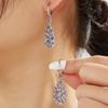Boucles d'oreilles fantaisie de créateur pour femmes, argent S925, pierre précieuse Iolite naturelle, bijoux de luxe légers, cadeau romantique d'anniversaire