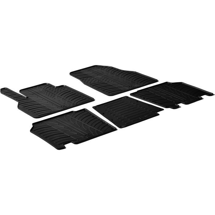 Tapis De Caoutchouc - Gledring - Renault Kangoo 2008- & Mercedes Citan 2012- - 2 Pièces - Noir - Sur Mesure