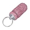 Rhinestone Capsules Storage Case Container with Key  Aluminum Alloy Portable Medicine Bottle Box