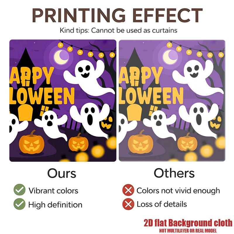 Party Backdrop Halloween Moon Flat Witch Pumpkin Event Photo Background Party Decor