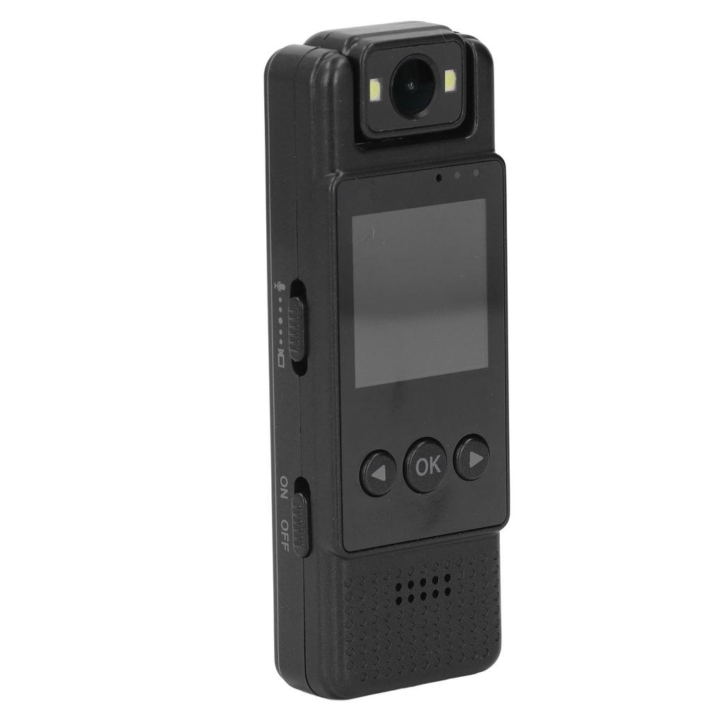 Body Video Recorder Black 1080P Portable 180° Rotatable Lens 1.3 Inch LCD Screen Supports Back Clip