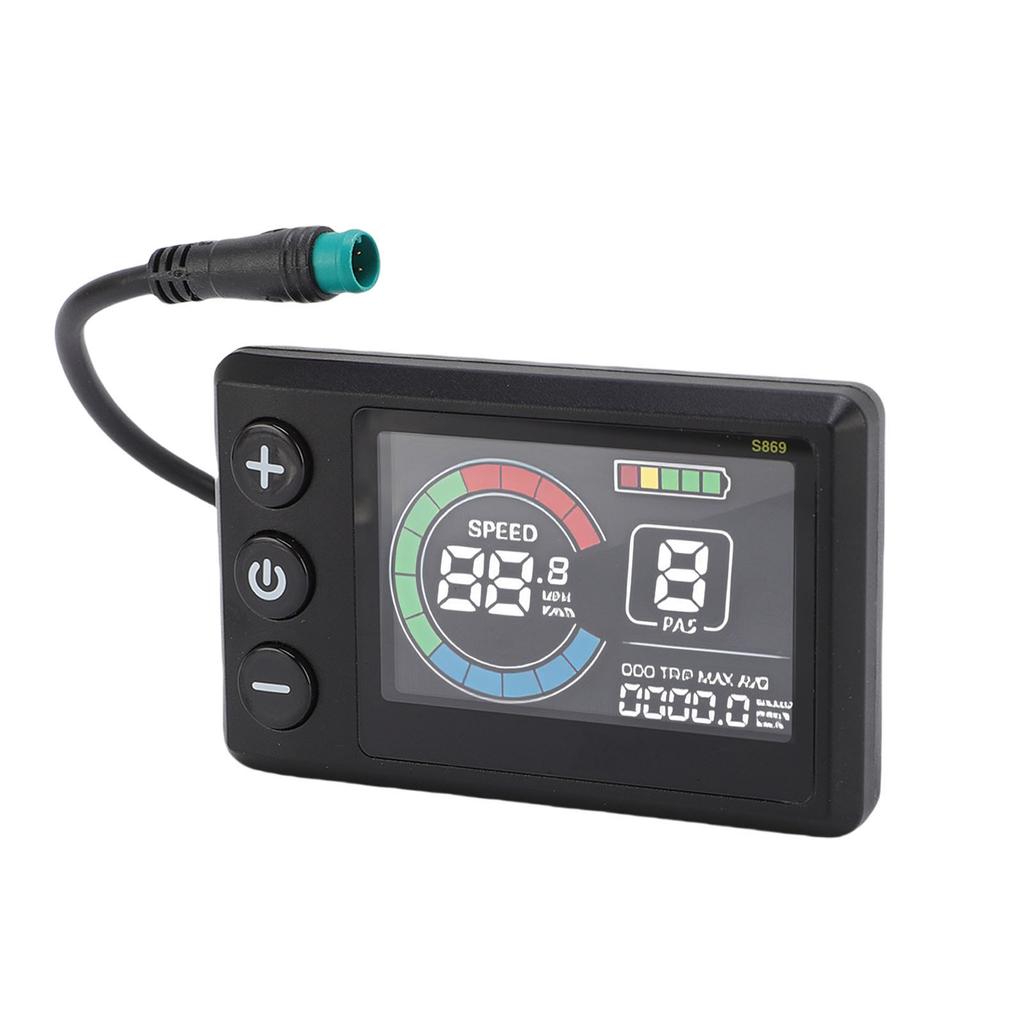 Electric Bike LCD Display Meter with 5 Core Waterproofing Wire for Electric Scooter 22.2mm 0.9in Handlebars