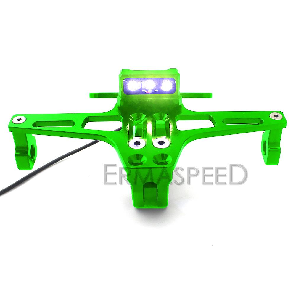 Motorcycle License Plate Bracket with LED Light Black Motorcycle Number Plate Holder for Motorbike Moto Dirt Bike