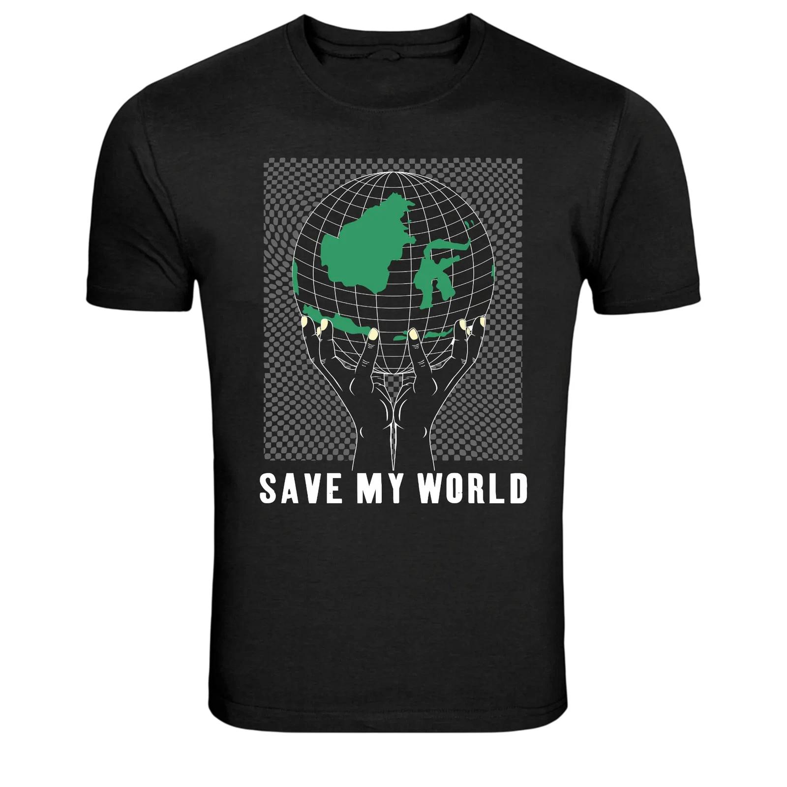 Save My World Environmental Earth Graphic T-Shirt L