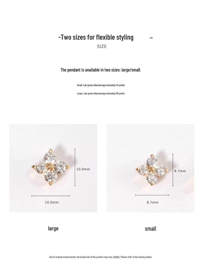 Sterling Silver Four-Leaf Clover Necklace - Luxury Super Flash Design with Four-Petal Flower Pendant