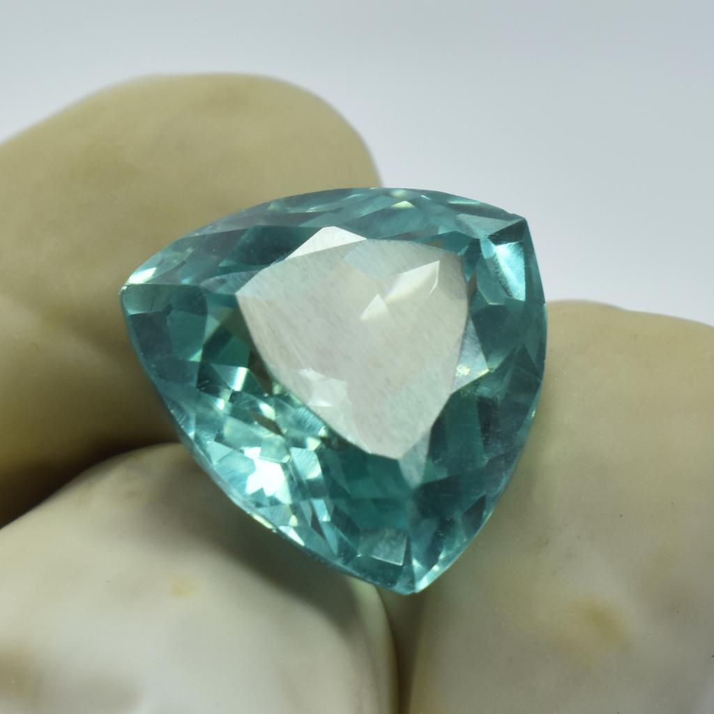 Sapphire 9.50 Ct Natural Bluish Green Trillion Stunning Certified Gemstone