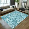 Nautical Tropical Blue Seashell Coral Area Rug Non-Slip Floor Mat for Living Room Bedroom Coastal Beach Home Decor