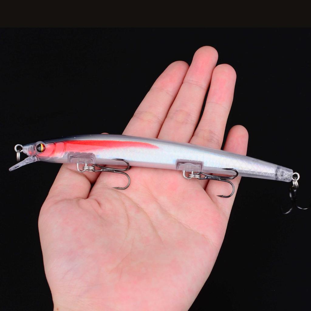 Flying Minnow Laser Fishing Lure - Floating, Long Cast for Bass & Freshwater/Sea Fishing