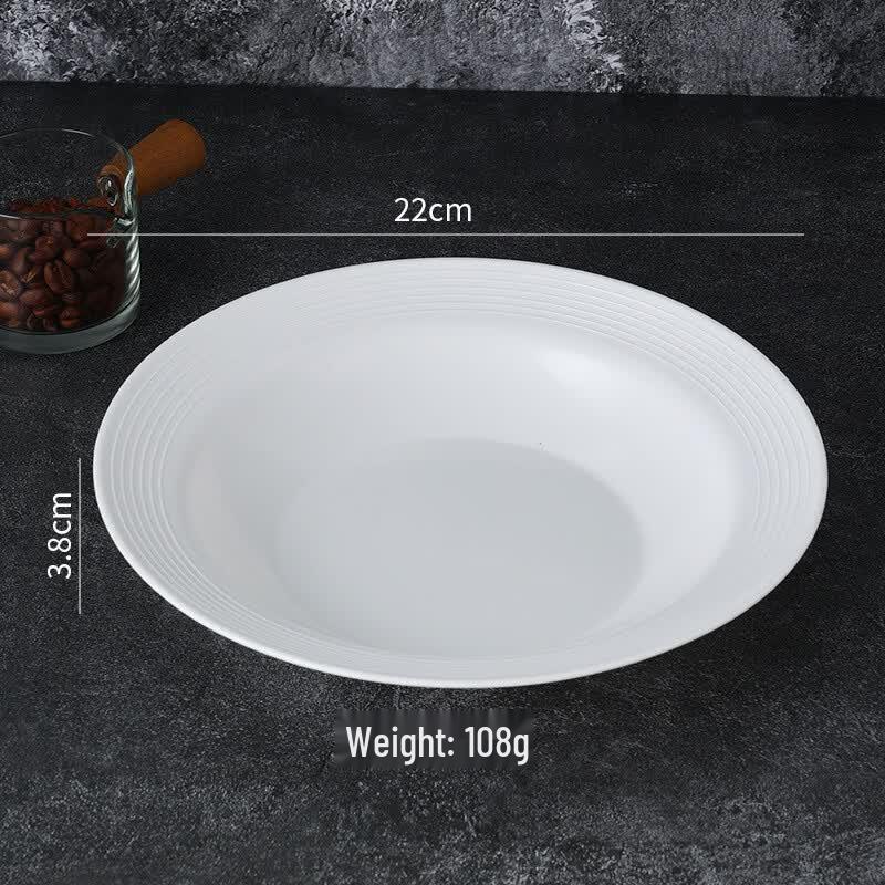 ZISIZ Nordic Style Round PP Plastic 3-Compartment Deep Serving Plate
