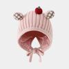 Cute Toddler's Plush Knitted Hat Cold-Resistant Kids Ear Protection Hat  Photography Props