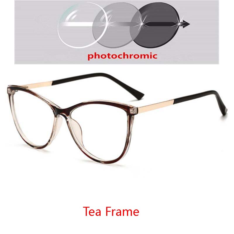 Blu-ray Blocking Cat Eye Nearsighted Eyeglasses Fashion PC Oval Prescription Spectacle 0 to -6.0 for Women Men