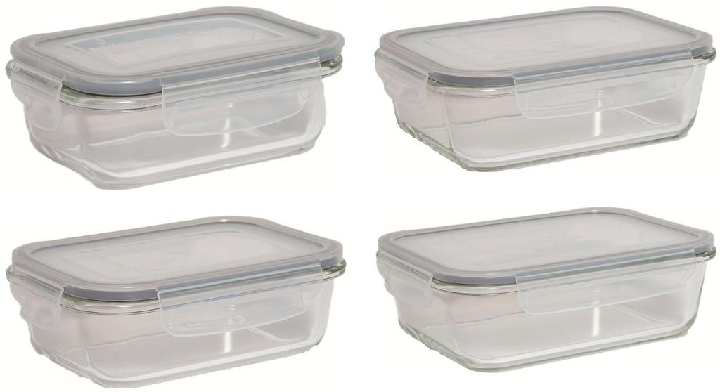 Asvel Glass Storage 1500ml Removable Suitable for Meal Microwave Rectangular LGS Glass Storage Container Assortment Set Heat-Resistant Containers,