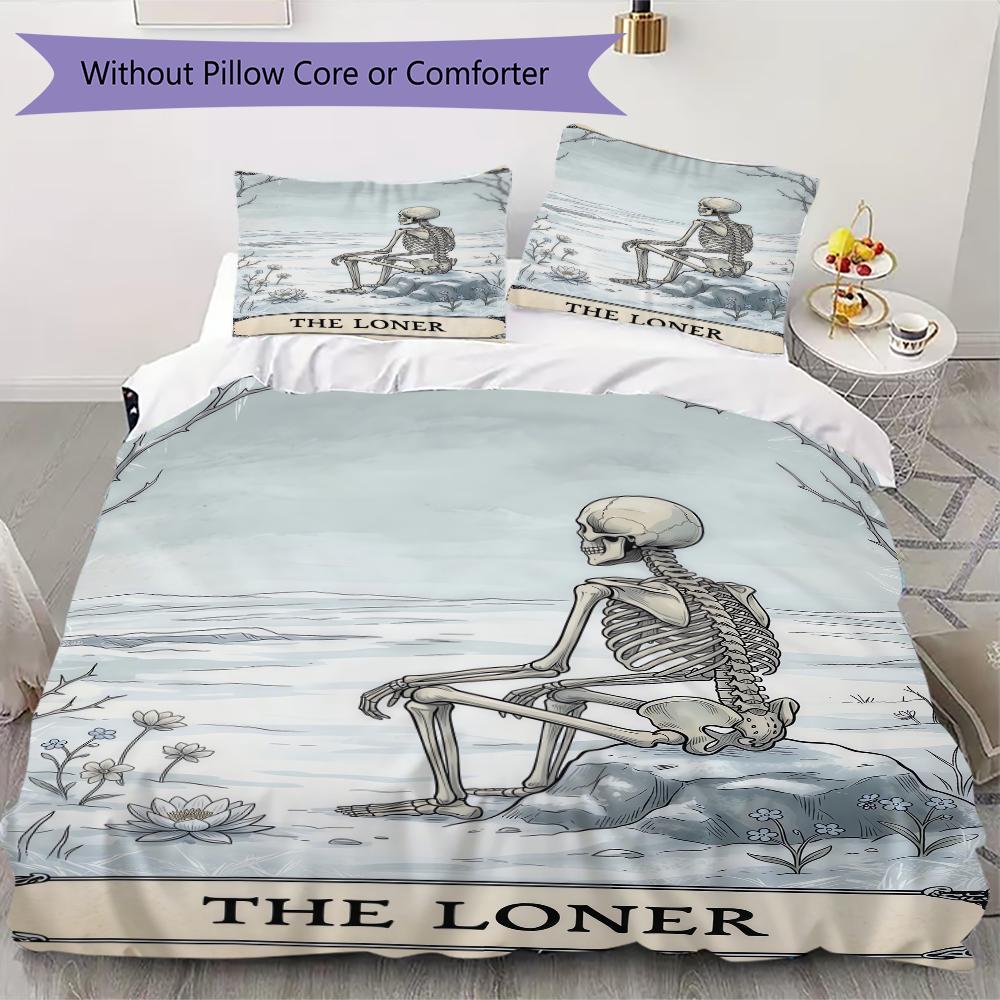 

Anxiety, lonely Pattern Bedding uilt Set uilt Cover Pillowcase Home Decoration Birthday Gift (1 * duvet cover + 2 * pillowcase without core) 135x200cm