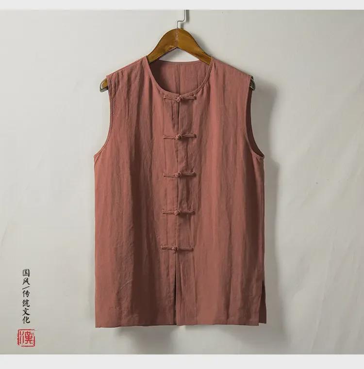 Men's Retro Style Loose Cotton & Linen Sleeveless Vest