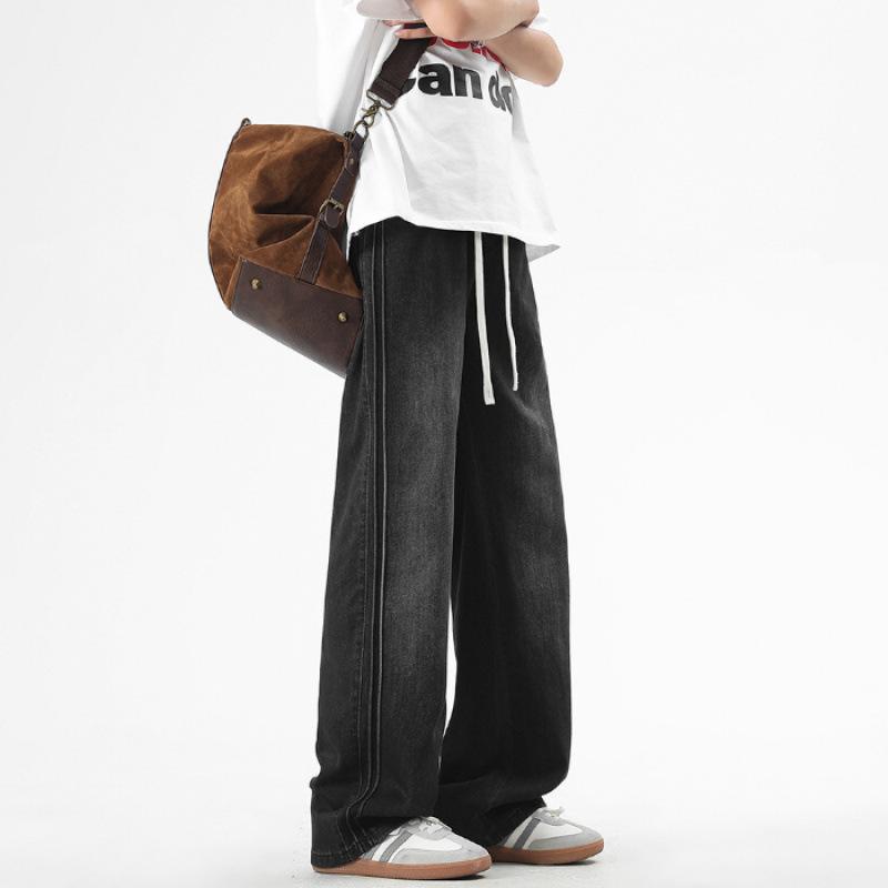 JYL Brand-new all-elastic tie daily minimalist loose straight pants