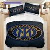 Biancheria da letto artistica con stemma Inter Milan (1 * copripiumino + 2 * federa, senza nucleo) Copripiumino e federa morbidi e confortevoli