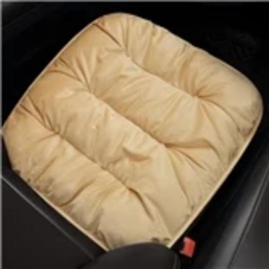 

Новая подушка на сиденье автомобиля, одинарная, без спинки, универсальная для осени и зимы, плюшевая, противоскользящая подушка, теплый коврик, набор из трех предметов бежевый