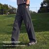 Fingercroxxit Men's Washed Cotton Straight Leg Casual Pants