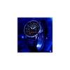 OLEVS Men's Automatic Mechanical Watch Blue Leather Strap Skeleton Dial Waterproof Date Luminous
