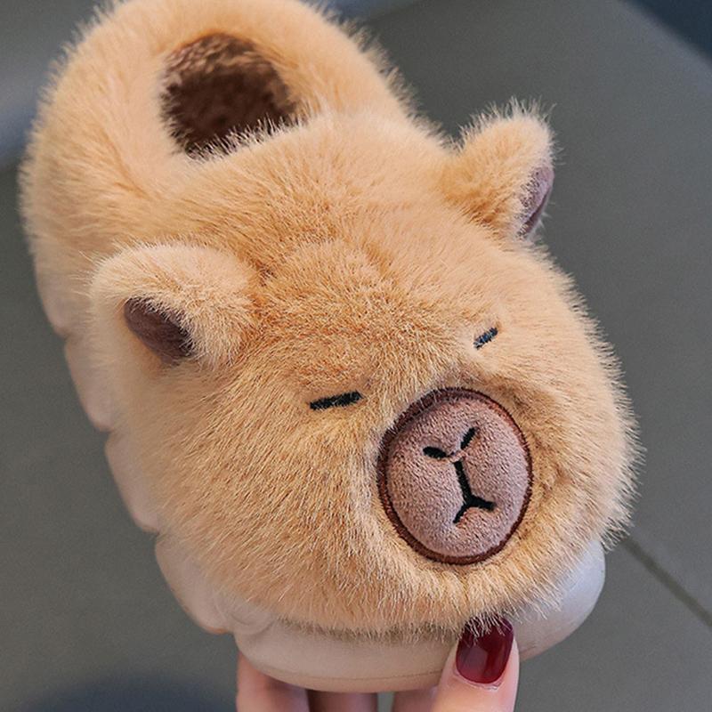 Pantofole Invernali in Cotone per Bambini Capibara Nuove Ragazzi Ragazze Pantofole a Casa Cartoni Animati Suola Morbida Antiscivolo Pantofole in Peluche