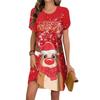 Summer Fashionable Creativity Women Loose Large Round Neck Casual Comfortable Versatile Christmas Series Animals 3D Printed Dresses