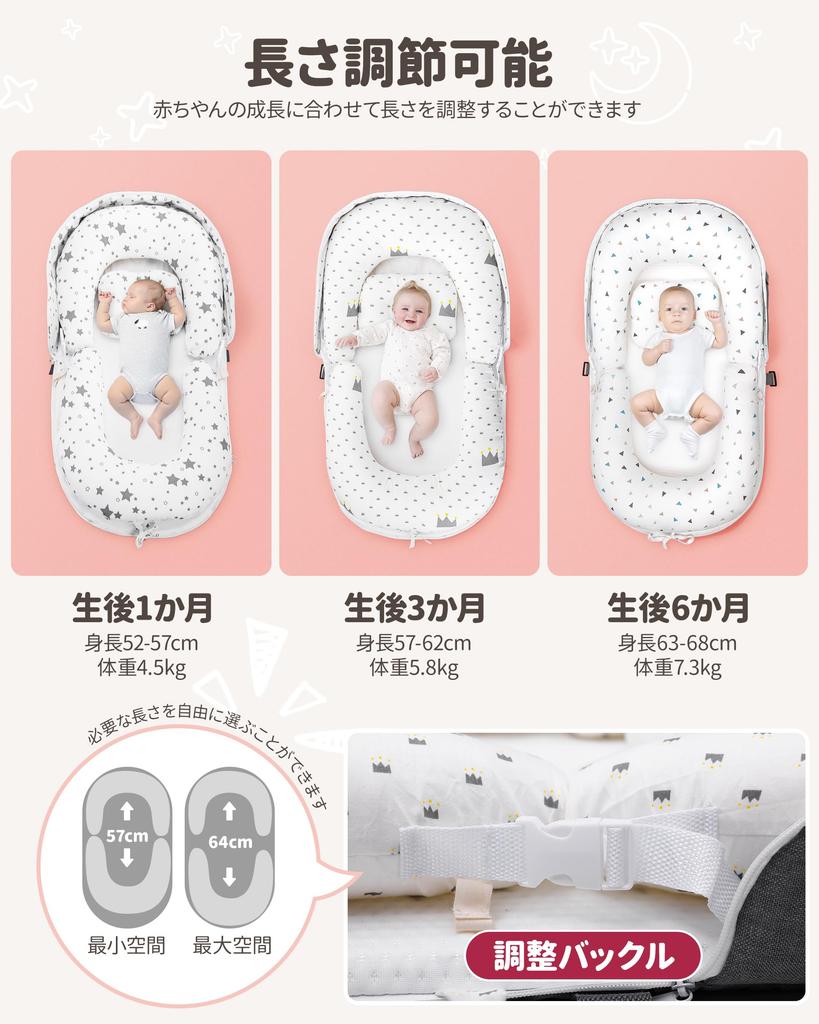 ATOPEN Folding Crib, Portable, Breathable, Waterproof, Washable, with Pillow and Mosquito Net, for Newborns and Babies, Includes a Star Shape (White)