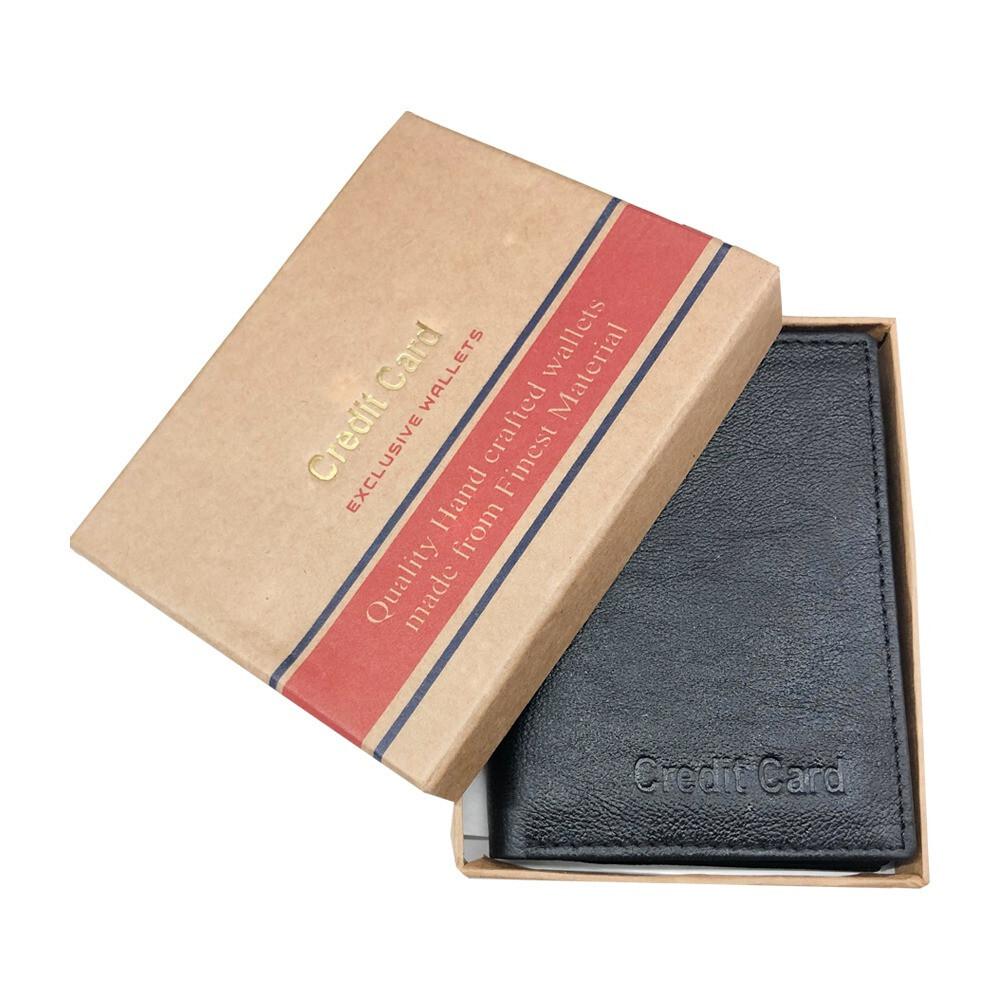 RSINC Tenká kožená ručně vyráběná peněženka na kreditní karty, hotovost, bifold | Černá B0DS619LRR