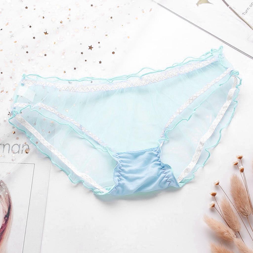 Female Personality Multicolor Transparent Mesh Sexy Lace Lingerie Ladies Panties