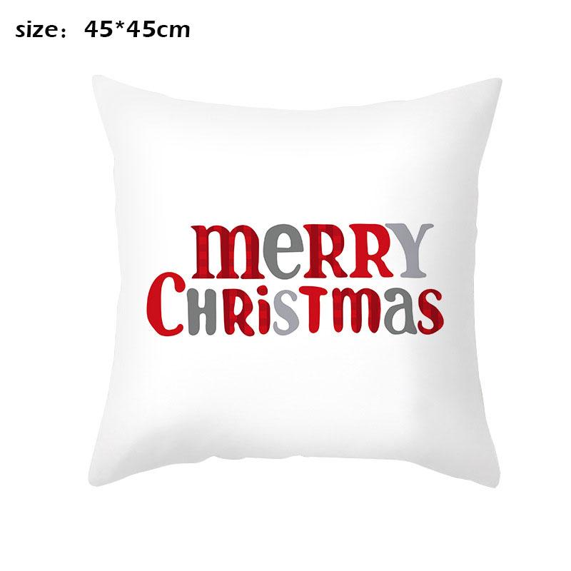

Белая рождественская наволочка для дивана с рисунком Санта-Клауса, снеговика, лося, листовки с принтом, Рождеством, домашний рождественский подарок 45x45cm