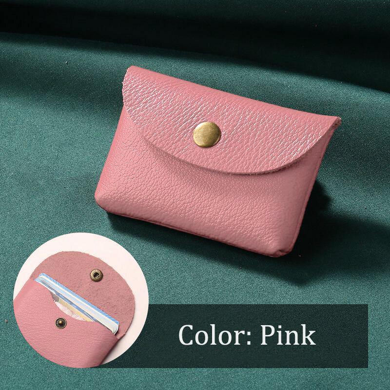 Wysokiej jakości etui na karty kredytowe Minimalistyczne miękkie prawdziwe skóra bydlęca podróżne etui na drobne karty klucze monety etui dla kobiet i mężczyzn