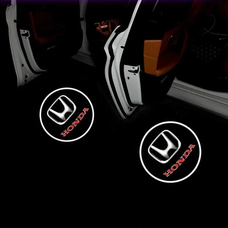 2PCS Car Door Projector Led Welcome Shadow Light for Honda Mugen Jazz Fit Accord CRZ Vezel Civic CRV Insight Crosstour H-RV NSX TP6