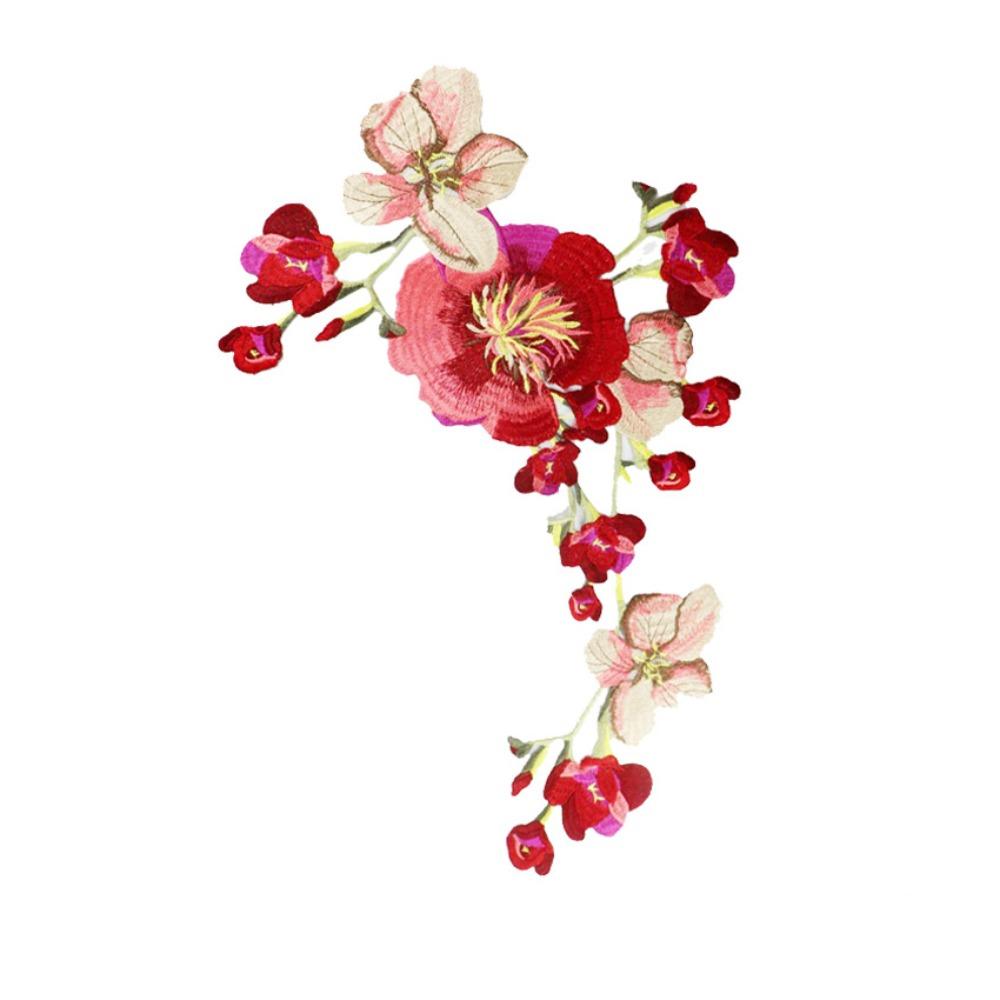 

Sew On Flower Embroidery Applique DIY Applique Patch Luxury DIY Clothing Accessories Handmade Dress Sewing Patches Bridal Party червоний