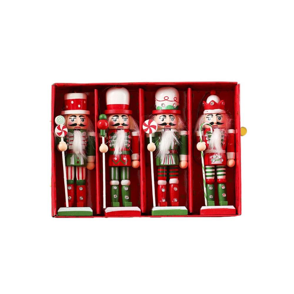 3/4/5Pcs Figurines Soldier Puppet Pendant Colorful Nutcracker Doll Nutcracker Puppet  Children Toys