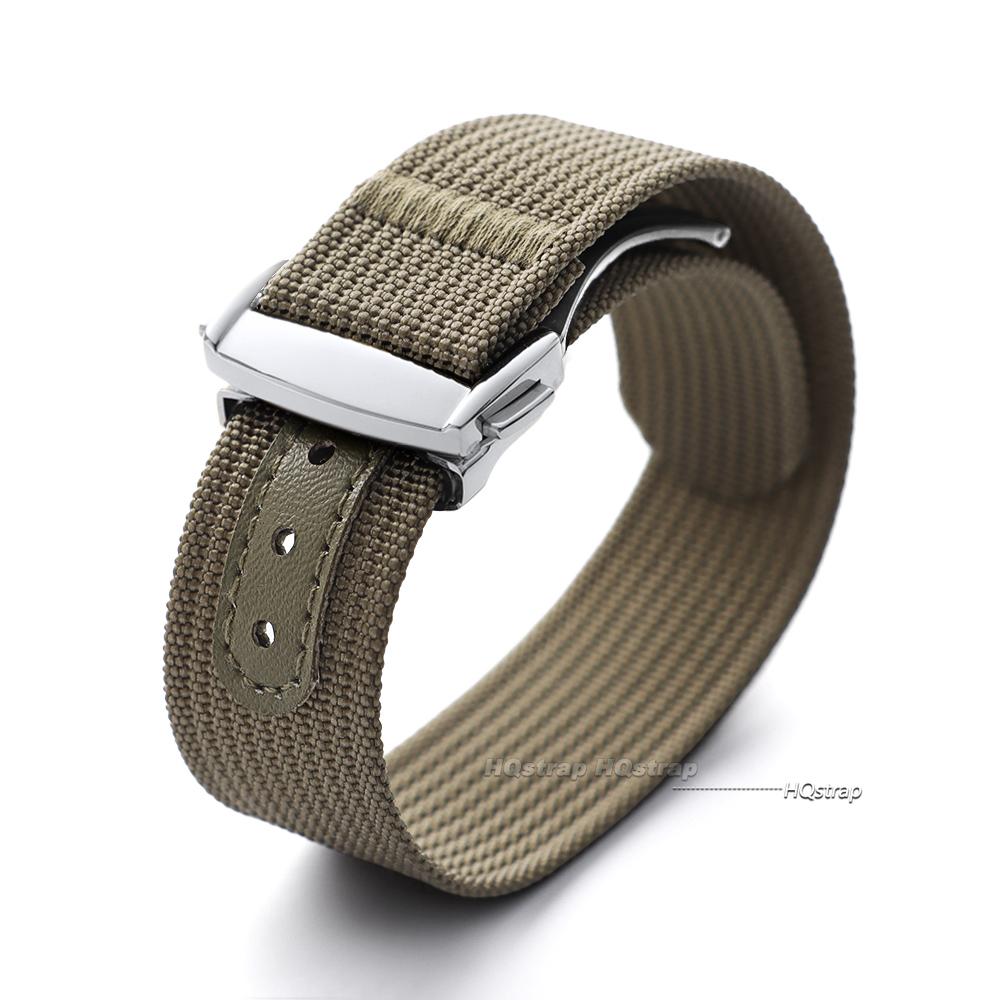 Ribbed Nylon Strap for Omega for Swatch for Moonswatch Stainless Steel Folding Buckle Men Women Sport Replace Watch Band 20mm