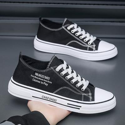 Verão novos sapatos de lona masculinos estilo Hong Kong respiráveis sapatos masculinos moda versátil tendência sapatos casuais estilo universitário