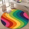 1pc Rainbow Waves Office Round Area Rug, Indoor Mat Suitable ForOffice, Under Office Chairs Bedroom Living Room Home Decor, Room Deco 085