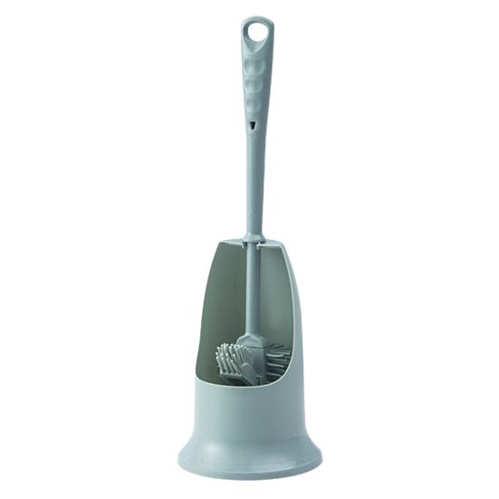 Long Handle Toilet Brush with Anti-Slip Grip, Silicone Bristles Curved Double Head Cleaning Brush for Deep Cleaning Stain