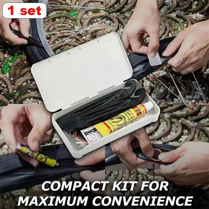 Universal Bike Tire Repair Kit Cycling Flat Tire Repair Rubber Patch Glue Lever Cycling No Glue Bicycle Inner Tube Puncture Tool