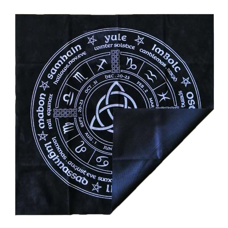 Tovaglia Per Tarocchi Quadrata In Flanella – Tappetino Per Divinazione, Rune E Astrologia – Panno Per Altare Morbido E Antiscivolo – 3 Dimensioni (50x50, 60x60, 75x75 Cm)